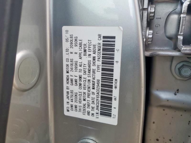 2010 ACURA TSX - JH4CU2F65AC029498