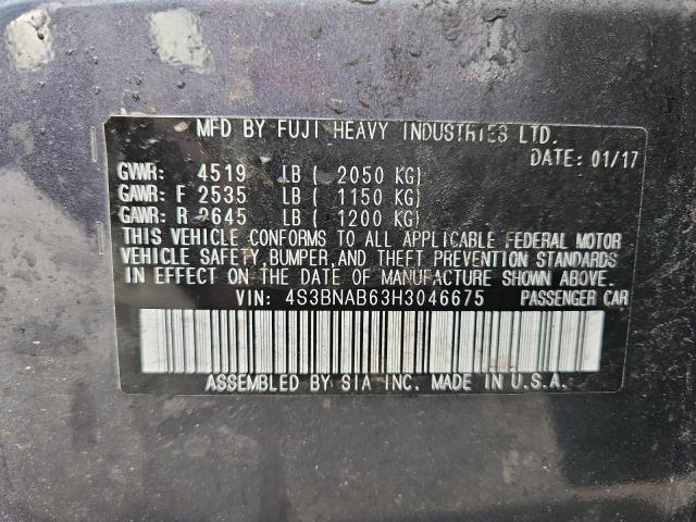 2017 SUBARU LEGACY 2.5 4S3BNAB63H3046675