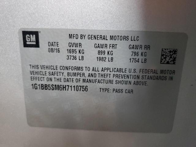 2017 CHEVROLET CRUZE LS 1G1BB5SM6H7110756