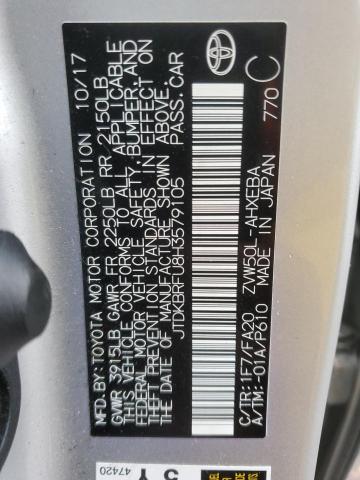 2017 TOYOTA PRIUS JTDKBRFU8H3579105