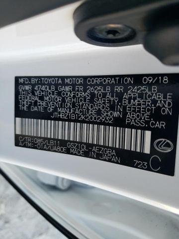 2019 LEXUS ES 350 JTHBZ1B12K2002932