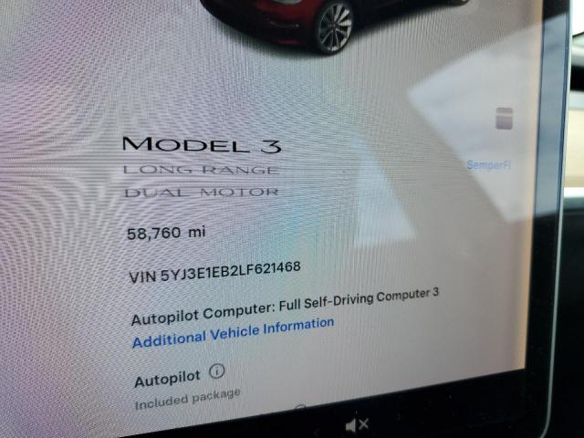 2020 TESLA MODEL 3 - 5YJ3E1EB2LF621468
