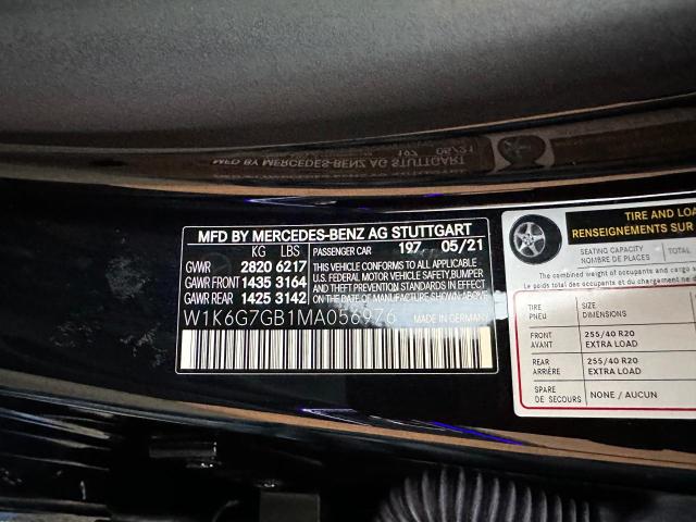 2021 MERCEDES-BENZ S 580 4MATIC W1K6G7GB1MA056976