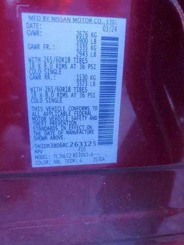 2024 NISSAN PATHFINDER 5N1DR3BD6RC263125