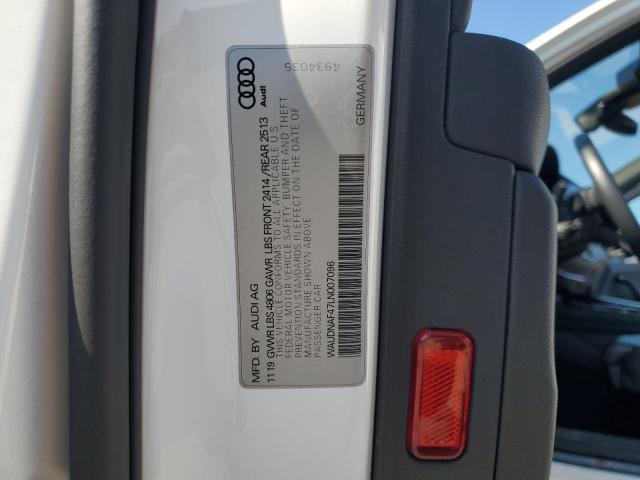 2020 AUDI A4 PREMIUM WAUDNAF47LN007096