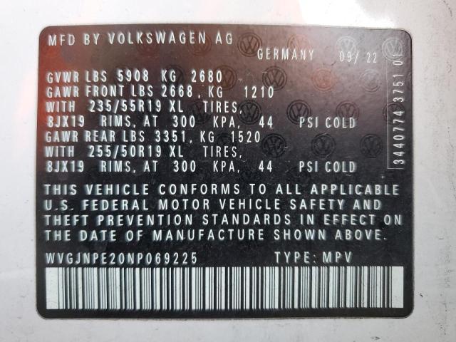 2022 VOLKSWAGEN ID.4 PRO WVGJNPE20NP069225