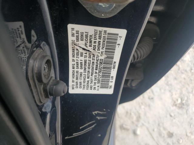 2016 HONDA CIVIC EXL 19XFC1F76GE215833