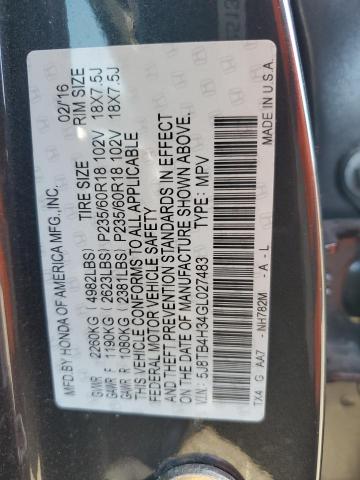 2016 ACURA RDX 5J8TB4H34GL027483