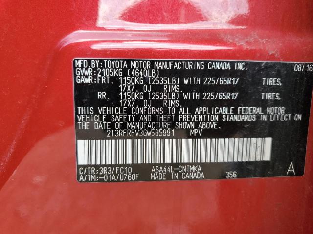 2016 TOYOTA RAV4 XLE - 2T3RFREV3GW535991