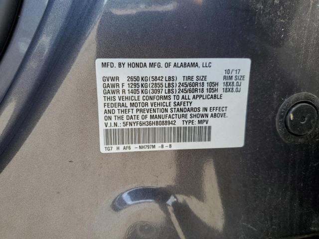 2017 HONDA PILOT EX 5FNYF6H36HB088942