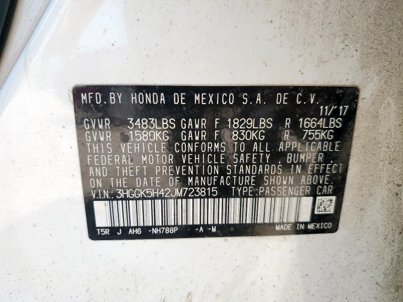 2018 HONDA FIT LX 3HGGK5H42JM723815