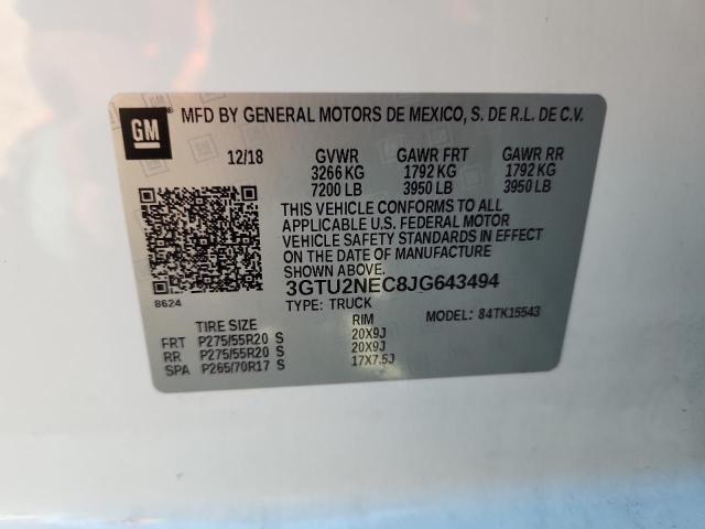 2018 GMC SIERRA K15 3GTU2NEC8JG643494
