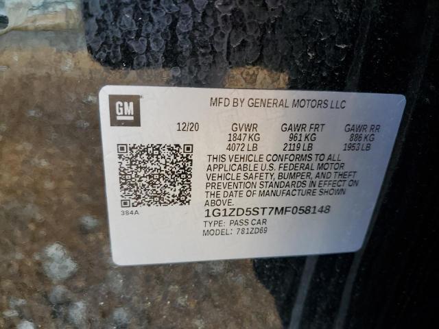2021 CHEVROLET MALIBU LT 1G1ZD5ST7MF058148