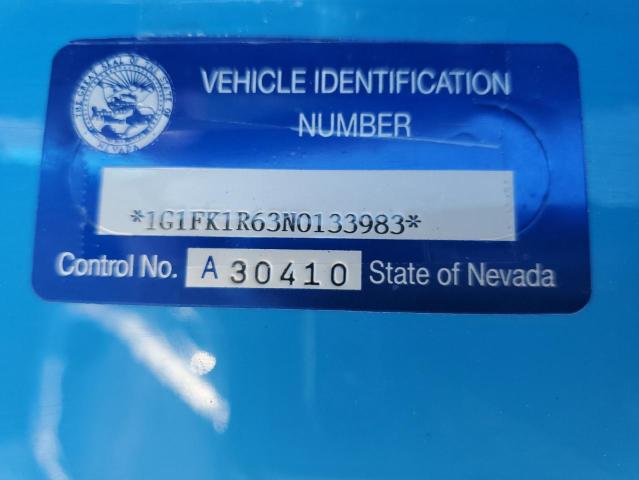 2022 CHEVROLET CAMARO ZL1 1G1FK1R63N0133983