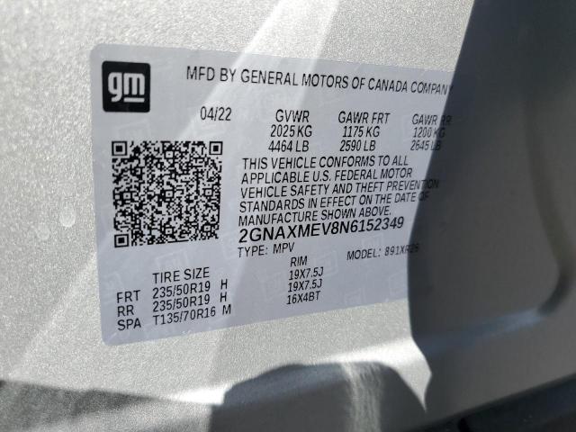 2022 CHEVROLET EQUINOX RS 2GNAXMEV8N6152349