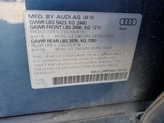 2016 AUDI Q5 PREMIUM PLUS WA1L2AFP3GA134436