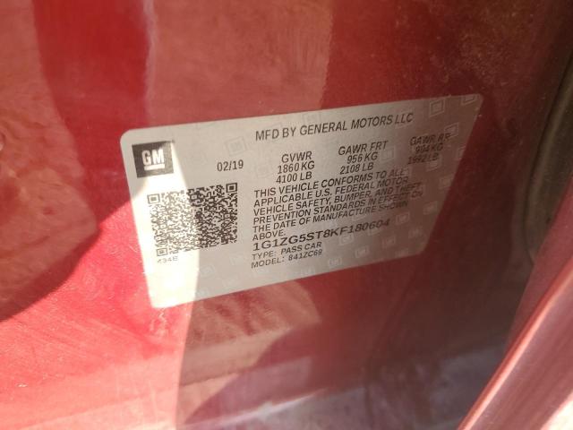 2019 CHEVROLET MALIBU RS 1G1ZG5ST8KF180604