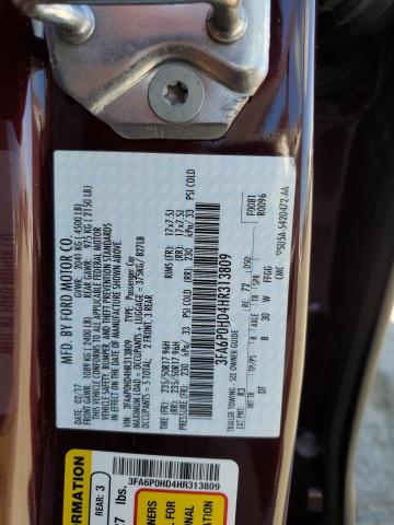 2017 FORD FUSION SE 3FA6P0HD4HR313809