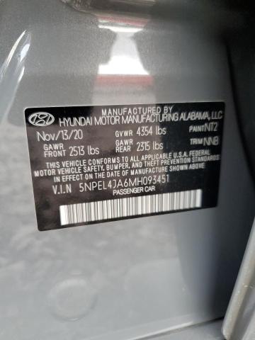 2021 HYUNDAI SONATA SEL - 5NPEL4JA6MH093451