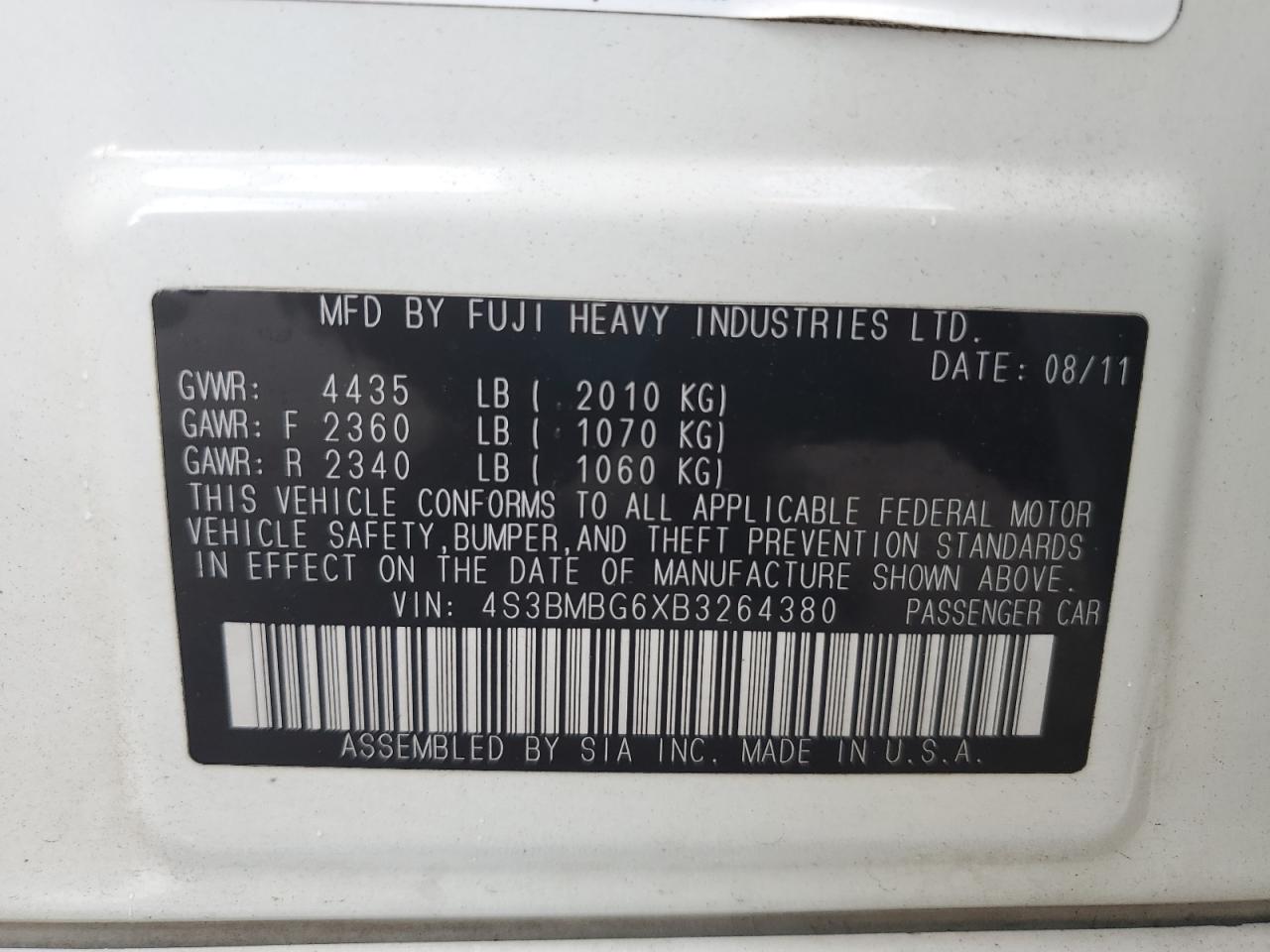 SUBARU LEGACY 2.5I PREMIUM