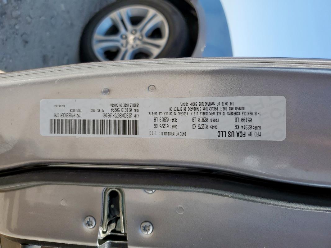 2016 DODGE CHARGER SE 2C3CDXBG7GH192161