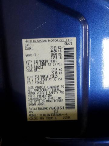 2021 NISSAN ROGUE SV 5N1AT3BA9MC786061