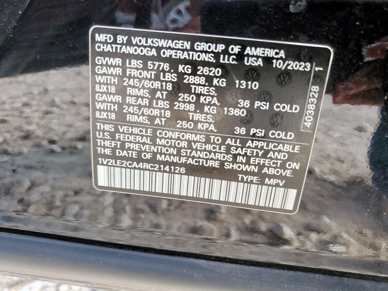 2024 VOLKSWAGEN ATLAS CROS 1V2LE2CA4RC214126
