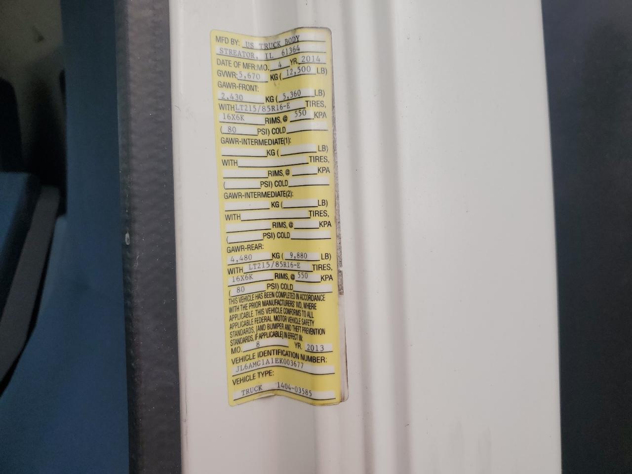 Lot #3246814854 2014 MITSUBISHI FE FEC52S