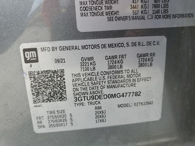 2021 GMC SIERRA K15 3GTU9DED0MG477782