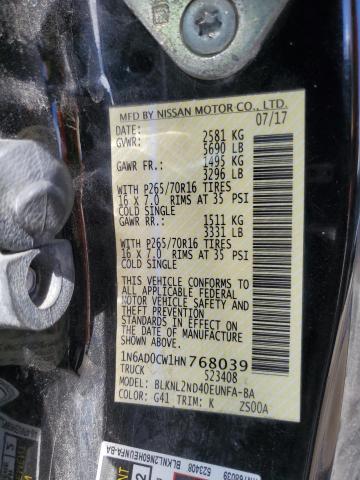 2017 NISSAN FRONTIER S - 1N6AD0CW1HN768039