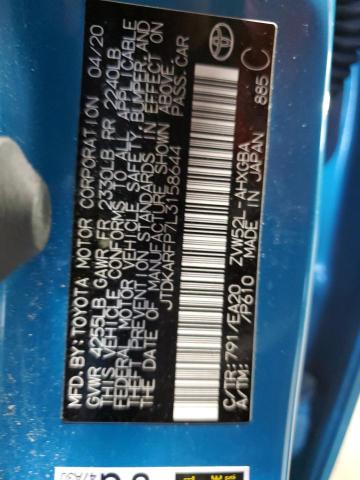 2020 TOYOTA PRIUS PRIME LE JTDKARFP7L3158644