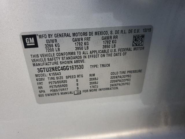 2016 GMC SIERRA K15 3GTU2NEC4GG167530