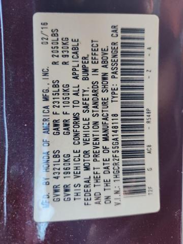 2016 HONDA ACCORD SPO - 1HGCR2F55GA148118