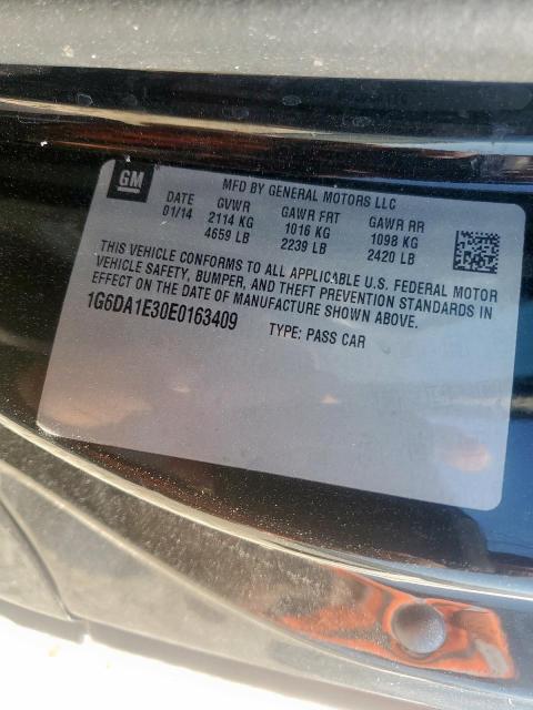 2014 CADILLAC CTS - 1G6DA1E30E0163409