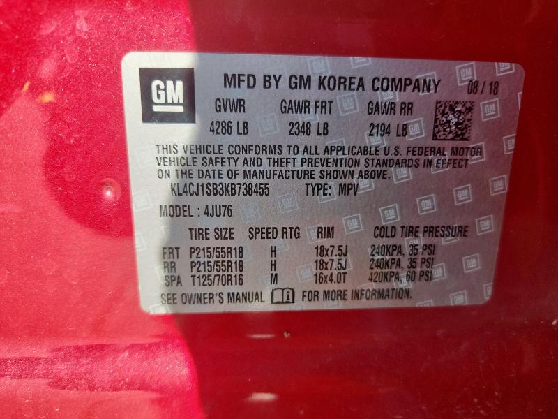 2019 BUICK ENCORE SPO KL4CJ1SB3KB738455