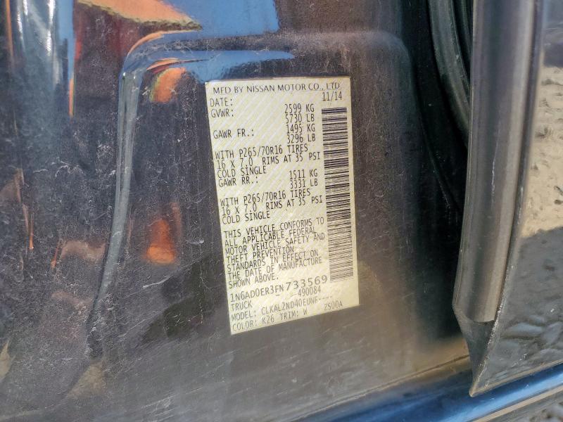 2015 NISSAN FRONTIER S 1N6AD0ER3FN733569