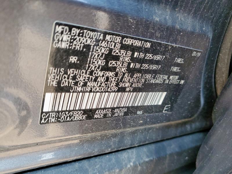 2019 TOYOTA RAV4 LE - JTMH1RFV0KD014399