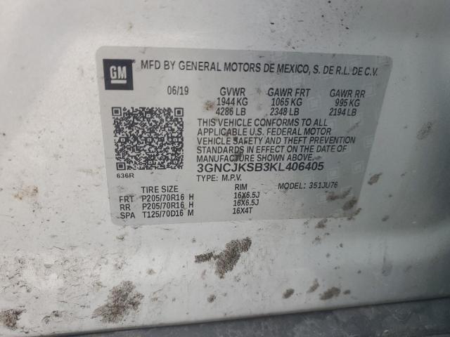 2019 CHEVROLET TRAX LS 3GNCJKSB3KL406405