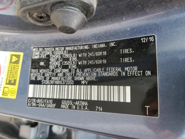 2017 TOYOTA HIGHLANDER 5TDBZRFH8HS372050