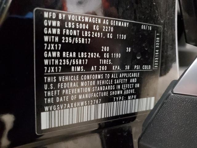 2017 VOLKSWAGEN TIGUAN WOL WVGSV7AX6HW512767