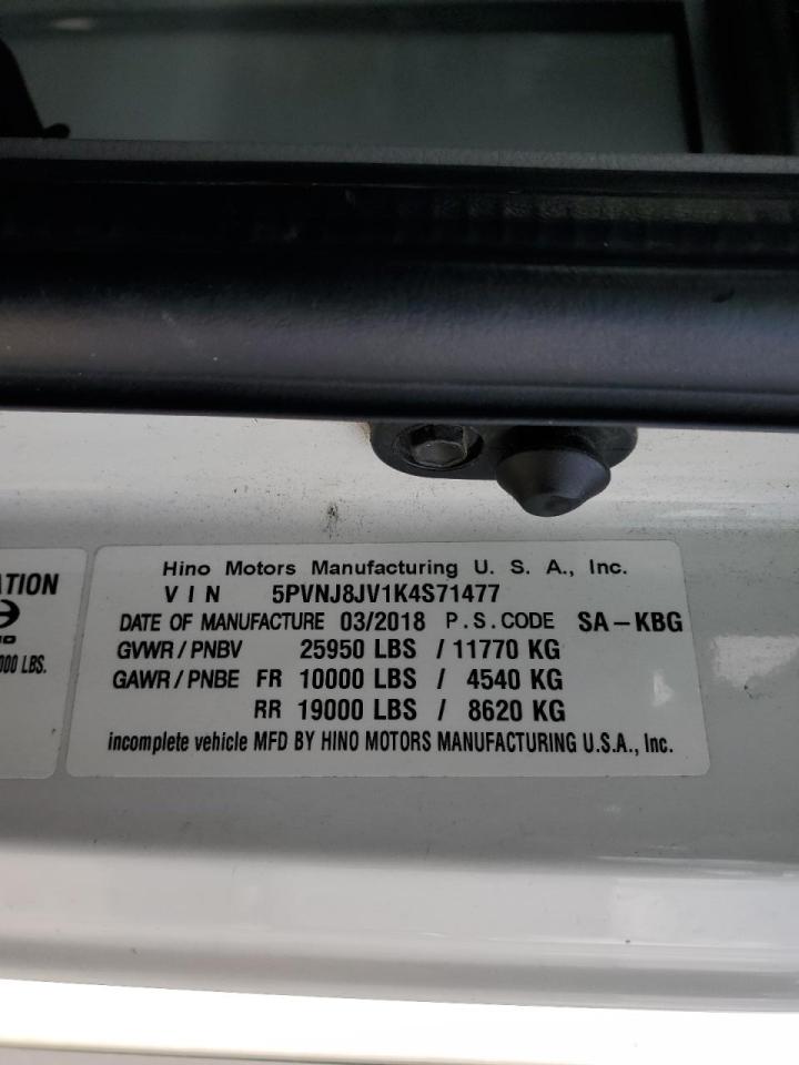 Lot #3304609457 2019 HINO 258/268