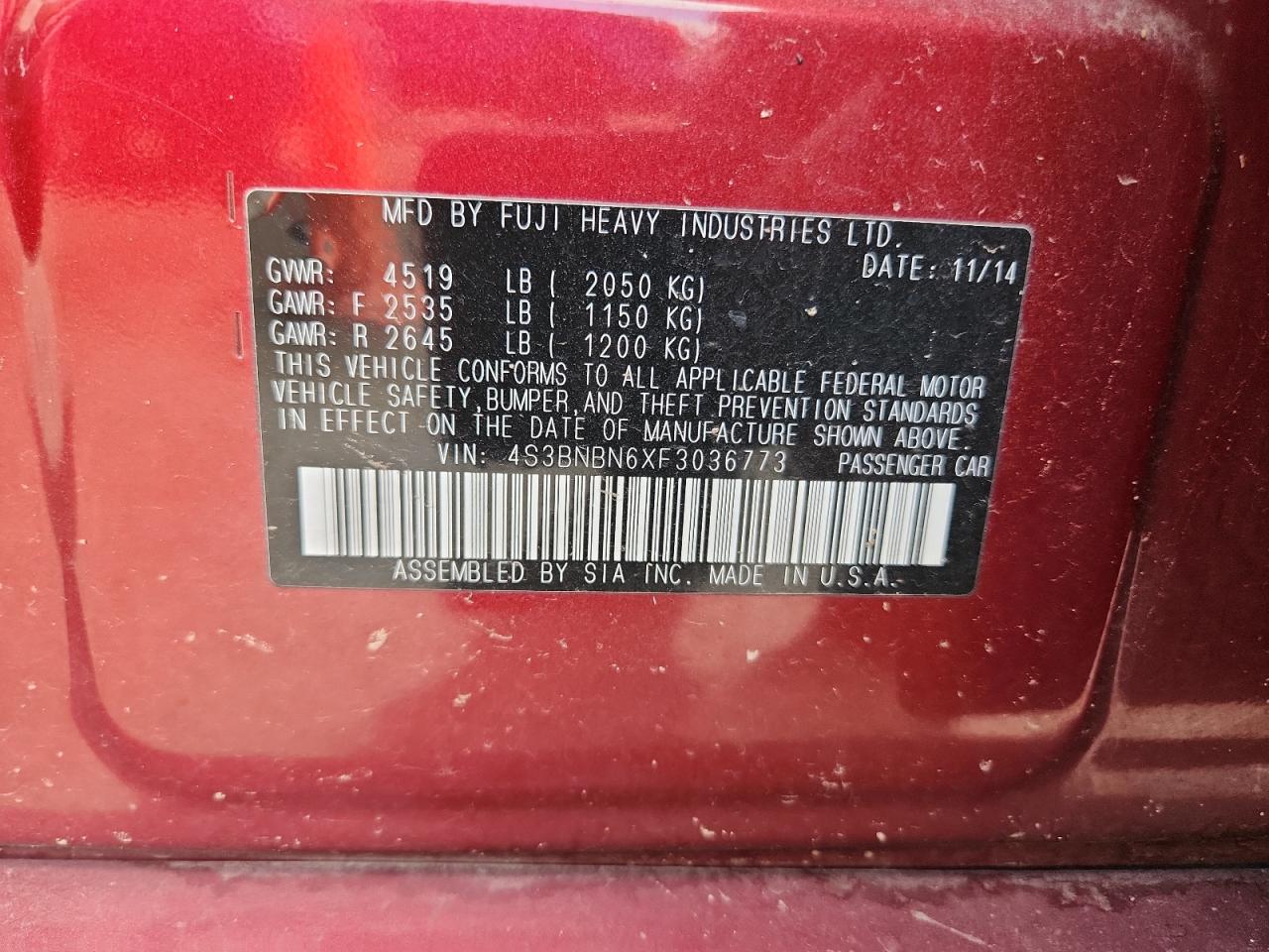 SUBARU LEGACY 2.5I LIMITED