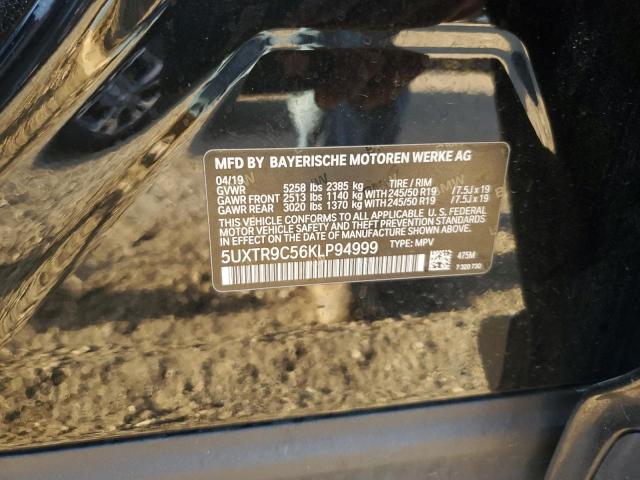 2019 BMW X3 XDRIVE3 5UXTR9C56KLP94999