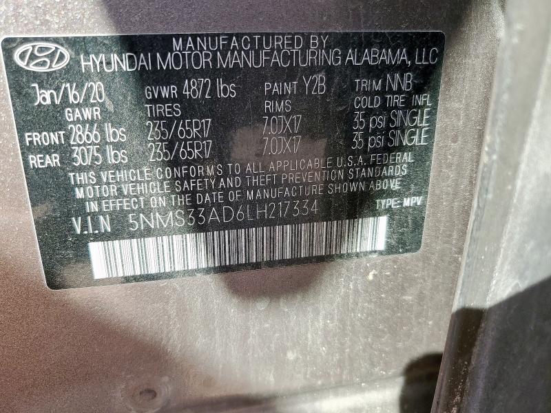 2020 HYUNDAI SANTA FE S 5NMS33AD6LH217334