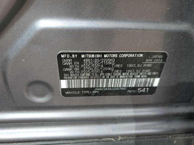 2018 MITSUBISHI OUTLANDER JA4AZ3A38JZ057641