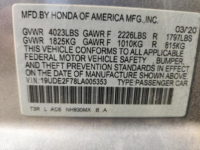 2020 ACURA ILX PREMIU 19UDE2F78LA005353