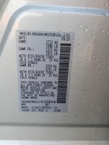 2020 NISSAN PATHFINDER SV 5N1DR2BN1LC630846