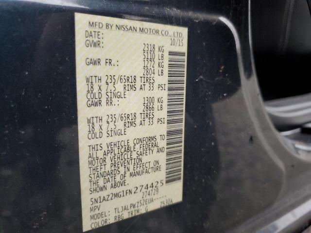 2015 NISSAN MURANO S 5N1AZ2MG1FN274425