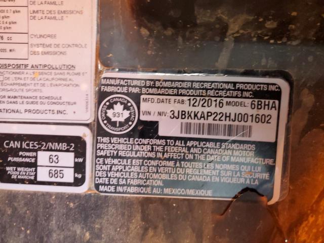 2017 CAN-AM COMMANDER 1000 3JBKKAP22HJ001602