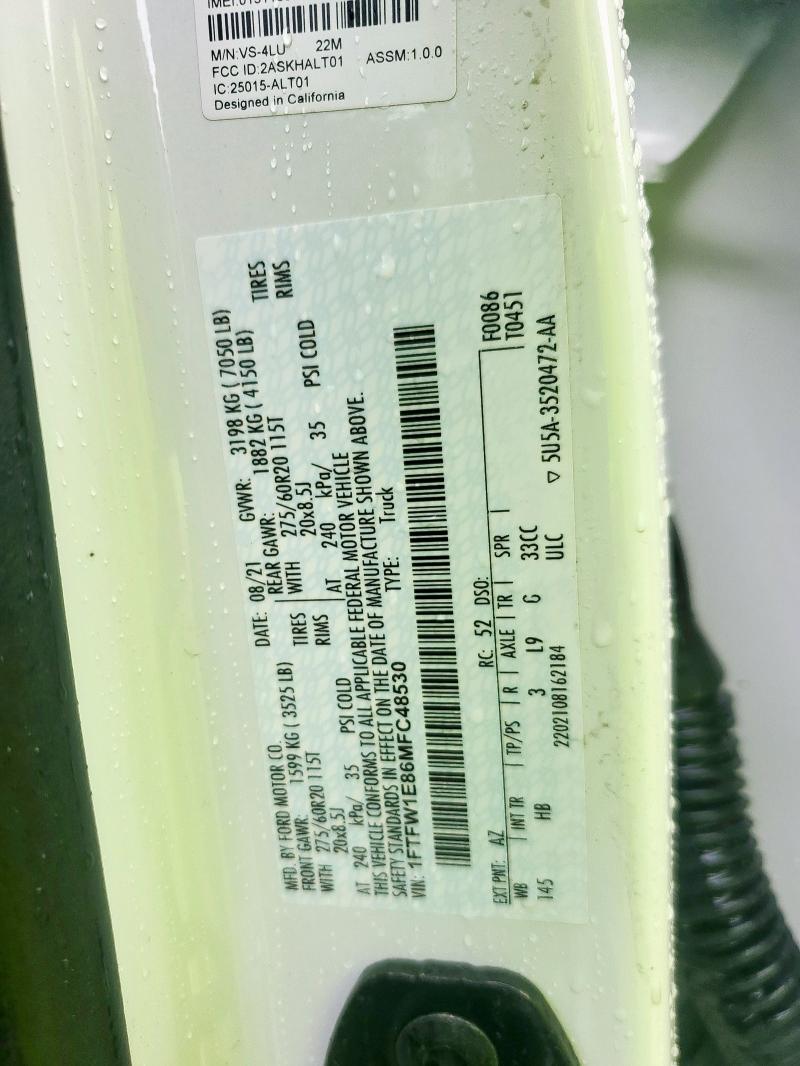 2021 FORD F150 SUPER - 1FTFW1E86MFC48530